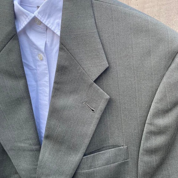 Vintage Burberrys' men's suit blazer 38 38x36x32 M gray 100% pure wool - Picture 3 of 8